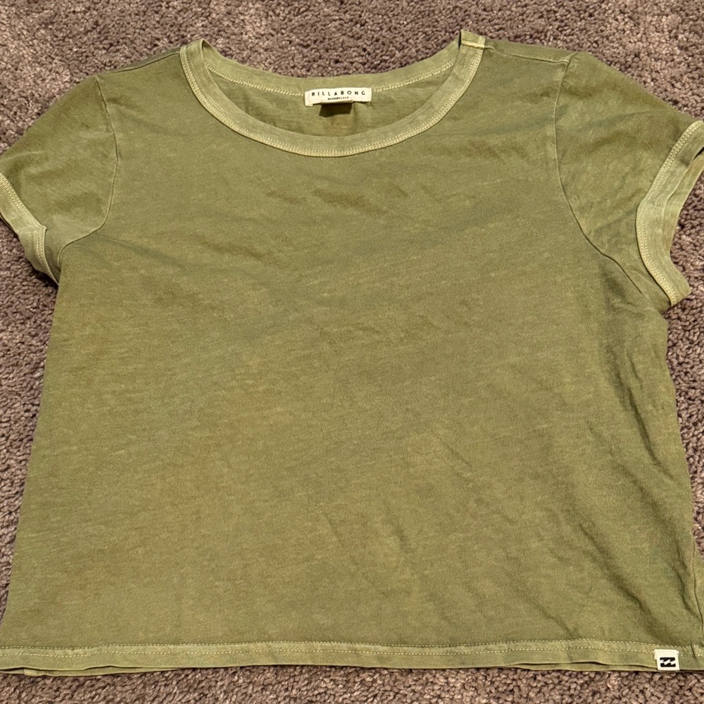 Billabong Olive Green Women's Baby Tee